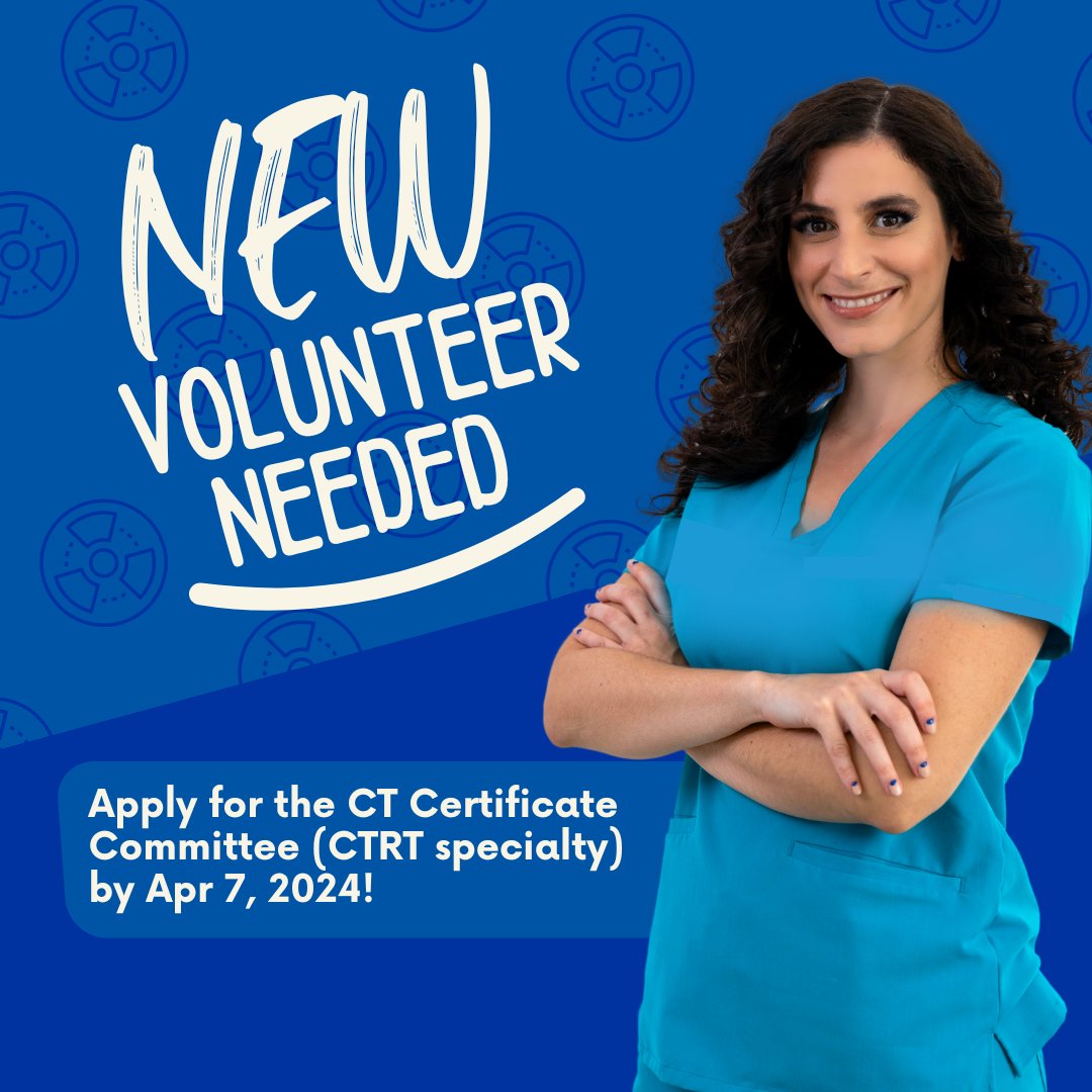 The CTRT Committee is seeking volunteers by April 7th, 2024! Please email cpd@camrt.ca with any questions and check out the volunteer page for details: camrt.ca/about-camrt/vo…