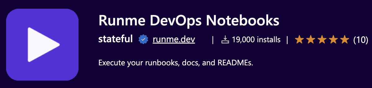 runme (@runmedev) on Twitter photo Every 1,000 installs feels like an incredible achievement, this one happened on our best installs day ever. Next up 20,000!
#cloudOps <a href="/code/">Visual Studio Code</a> #devOps Every 1,000 installs feels like an incredible achievement, this one happened on our best installs day ever. Next up 20,000!
#cloudOps <a href="/code/">Visual Studio Code</a> #devOps