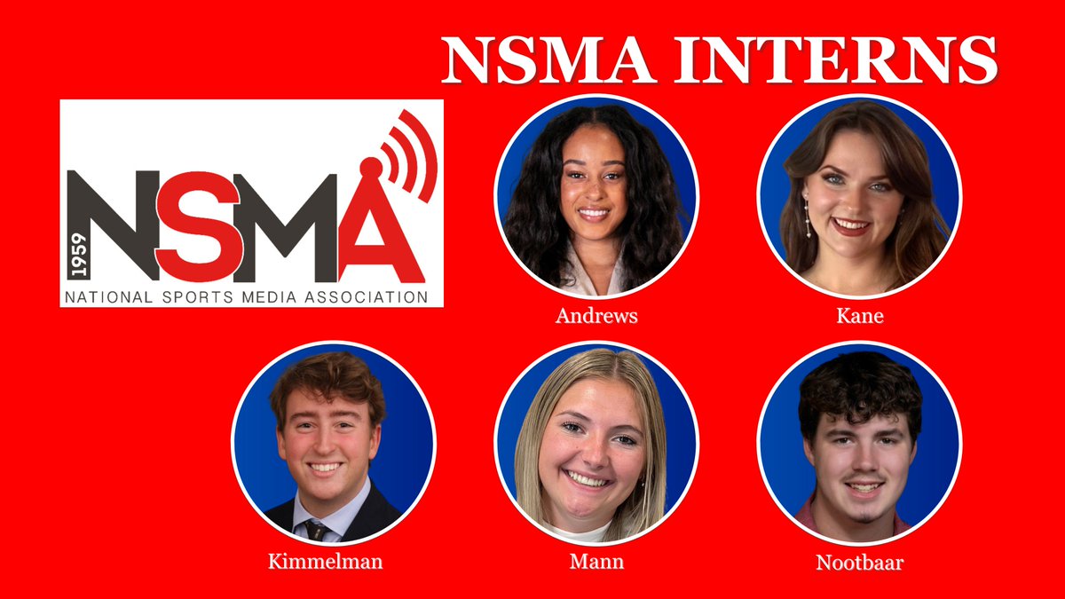 NSMA Sports Media (@nsmasportsmedia) on Twitter photo Meet the Spring 2023 NSMA interns, representing <a href="/WakeForest/">Wake Forest University</a> <a href="/wlunews/">Washington and Lee University</a> <a href="/PittBradford/">Pitt-Bradford</a>!!
<a href="/alyssatandrews/">Alyssa Andrews</a> <a href="/Kenzie_Kane44/">McKenzie</a> @scottiekimmelm1 @rileyllauren @njnootbaar
nationalsportsmedia.org/about-us/interโฆ Meet the Spring 2023 NSMA interns, representing <a href="/WakeForest/">Wake Forest University</a> <a href="/wlunews/">Washington and Lee University</a> <a href="/PittBradford/">Pitt-Bradford</a>!!
<a href="/alyssatandrews/">Alyssa Andrews</a> <a href="/Kenzie_Kane44/">McKenzie</a> @scottiekimmelm1 @rileyllauren @njnootbaar
nationalsportsmedia.org/about-us/interโฆ