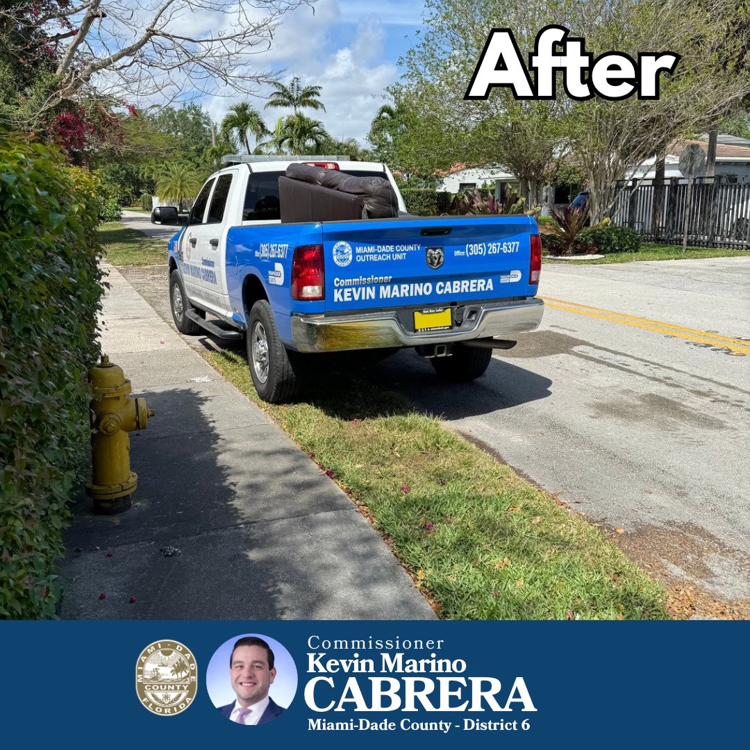 #TeamCabrera is on a mission to keep our neighborhoods clean! Spot illegal dumping? Report it to our office at (305) 267-6377. Together, we can make a difference!

#FlaPol #DadeFirst