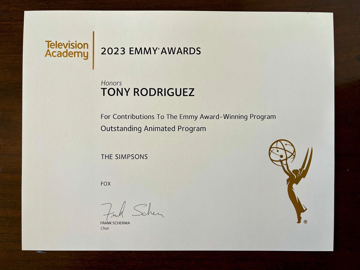 Oh. My. God!! An honor and a thrill to be any part of this lil animated show with a bunch of geniuses. Thank you @TelevisionAcad @TheSimpsons !!!