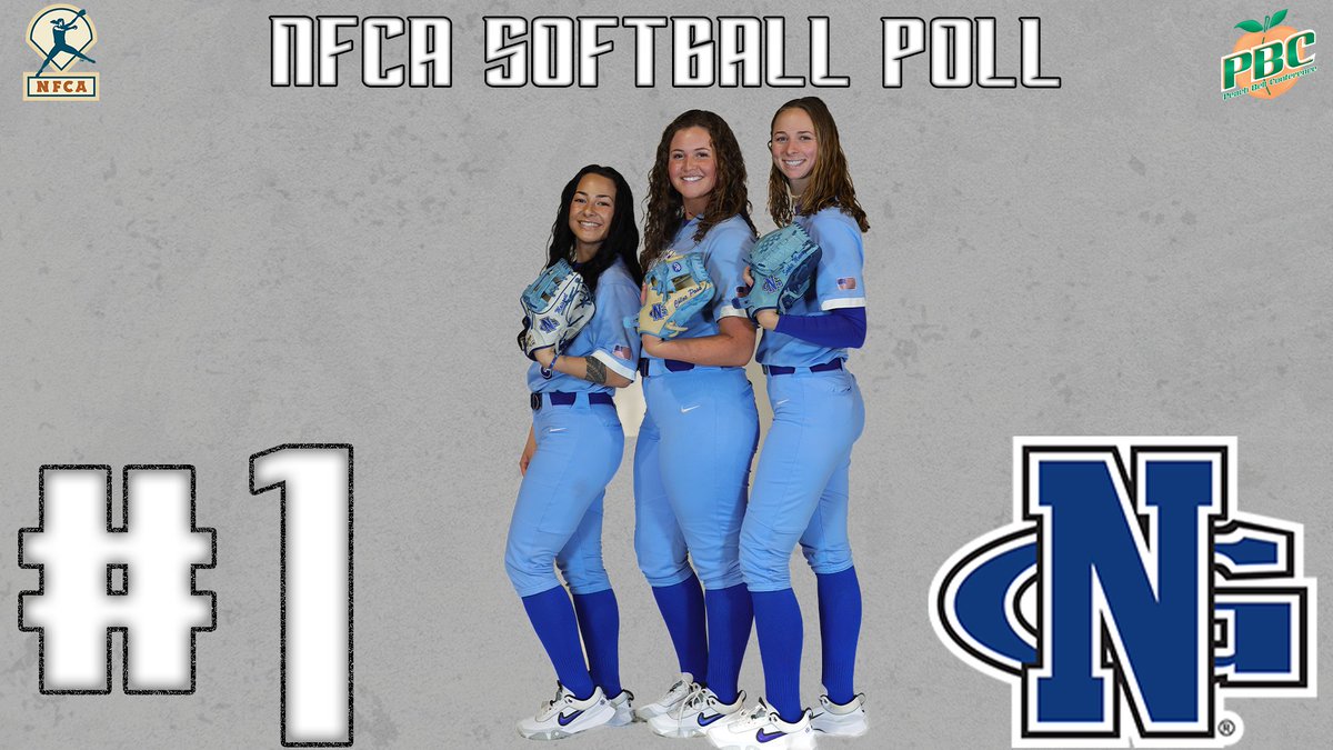 UNG Softball hold their place at #1 in the NFCA poll, as this week they are tied with West Texas A&M🥎 #PBCDOMINANT