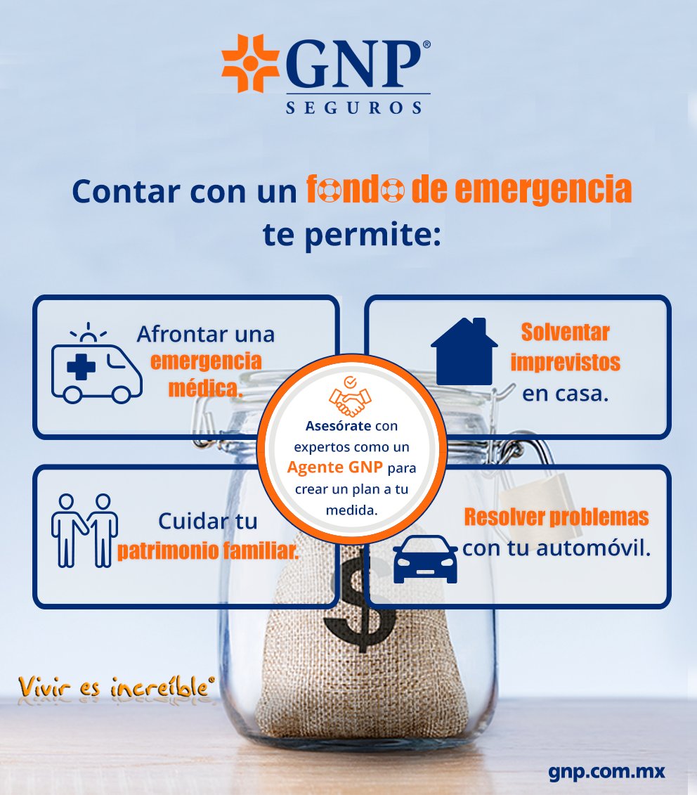 Prevé un fondo de emergencias 💰 para hacer frente a situaciones inesperadas sin poner en riesgo tu patrimonio familiar. Aquí te compartimos algunas opciones a considerar 👉🏻 bit.ly/VidaPlatino #GNPporlaProtecciónFinanciera #Viviresincreíble