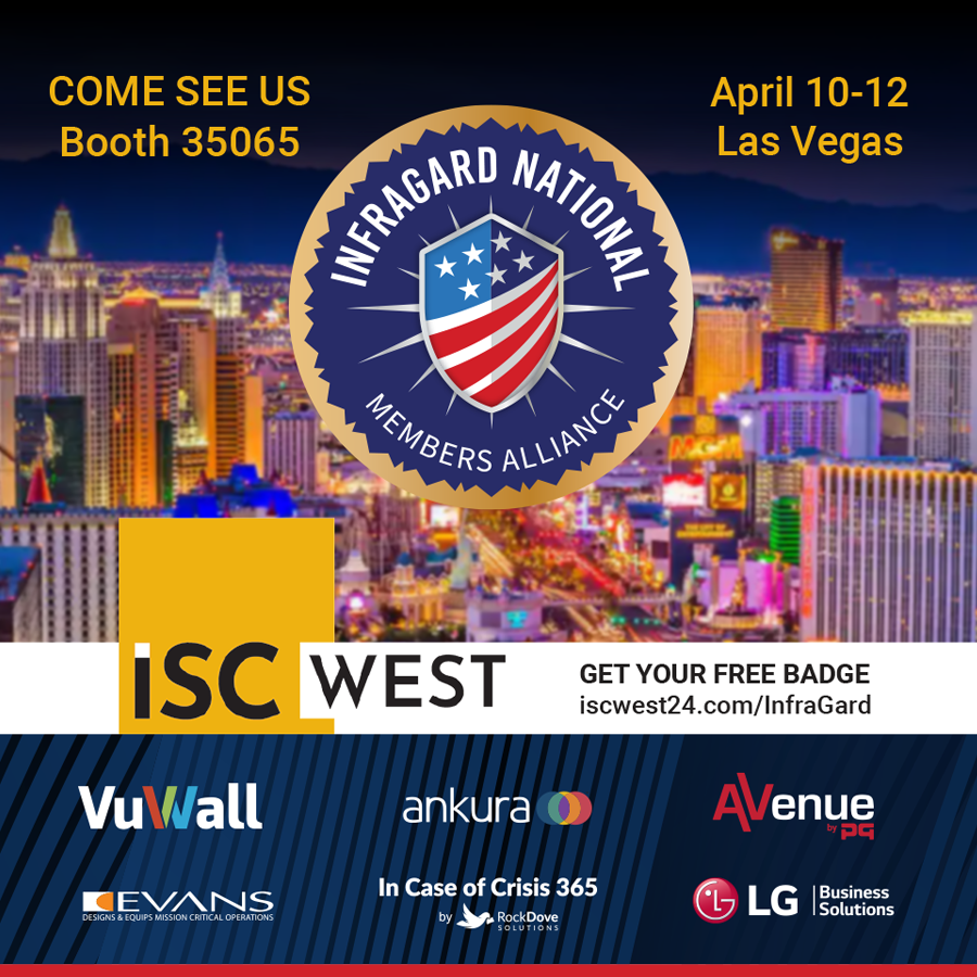 InfraGardNatl's tweet photo. INMA is hosting a Pavilion at ISC West in booth 35065 with the following sponsors: VuWall, In Case of Crisis by RockDove Solutions, Inc., Parker Group, Inc, Ankura, LG Electronics North America, &amp; Evans. Members get a free expo pass and discount.
https://t.co/wdgNicn4uk https://t.co/l52wfwg5Pf