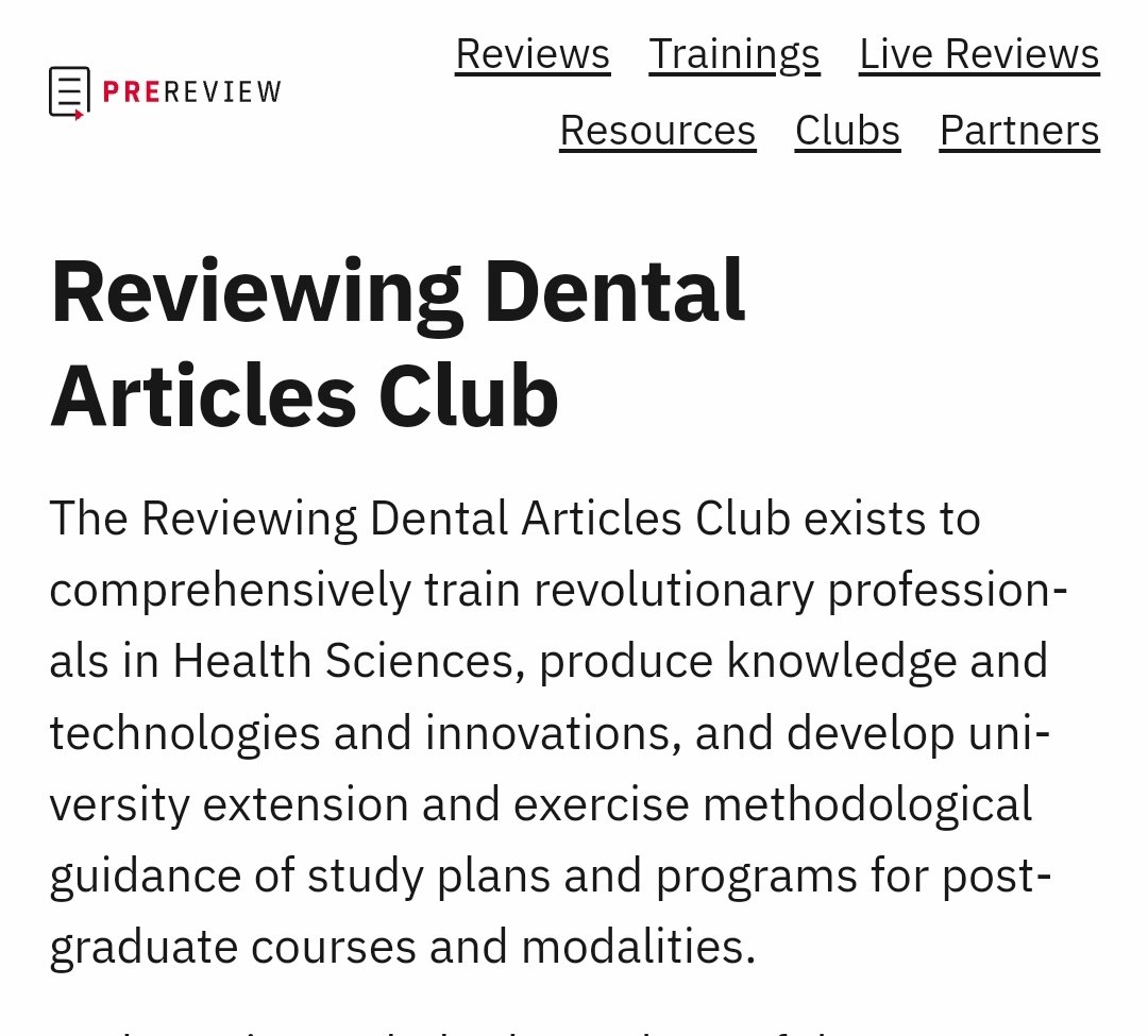 Join to @PREreview_ Reviewing Dental Articles Club prereview.org/clubs/reviewin…