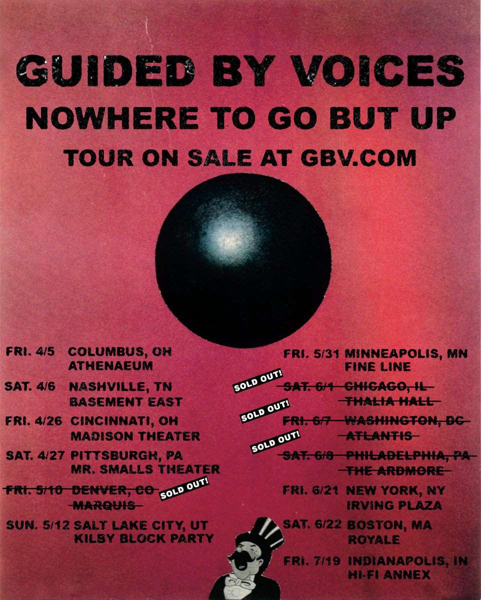 THE CLUB IS OPEN for (some) 2024 tour dates! Chicago, Denver, DC and Philly sold out. Get your tickets for the remaining shows while you still can at guidedbyvoices.com/tour