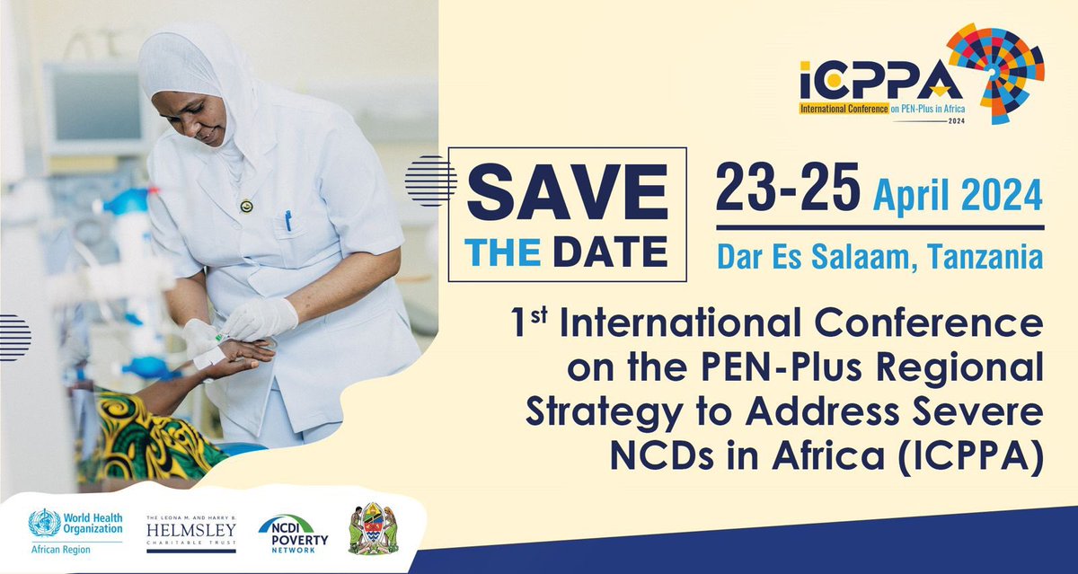 Tanzania is set to host the 1st International Conference on #PENPlus Regional Strategy to Address Severe NCDs in Africa (#ICPPA). This conference is focused on reducing #NCDs in the African region as we work towards #EndingDiseaseinAfrica. Stay tuned for more !