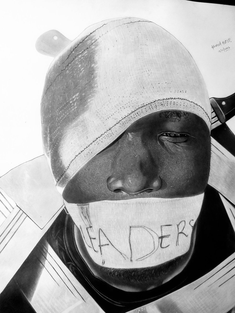 20 / 10 / 20 Our LEADERS tried to keep us silent. Title: Serfdom Medium: Charcoal drawing Duration: 1704 hours work Photographer: @jameshothis **The word serfdom which I will be talking about has the meaning of restraint or being used a slave therefore not having free will..