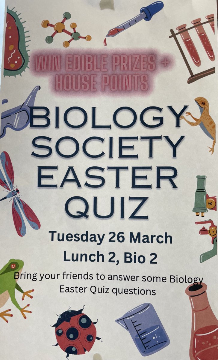 🙏 to Mrs C and the Biology Society #Biologyfun ⁦@WimbledonHigh 🐣 🐥Easter quiz with teams from nearly all years 🫶we love you girls 🧬🔬🐝⁦@HeadGirls_WHS⁩ ⁦@Head_WHS⁩ and congratulations to the winners 🐸