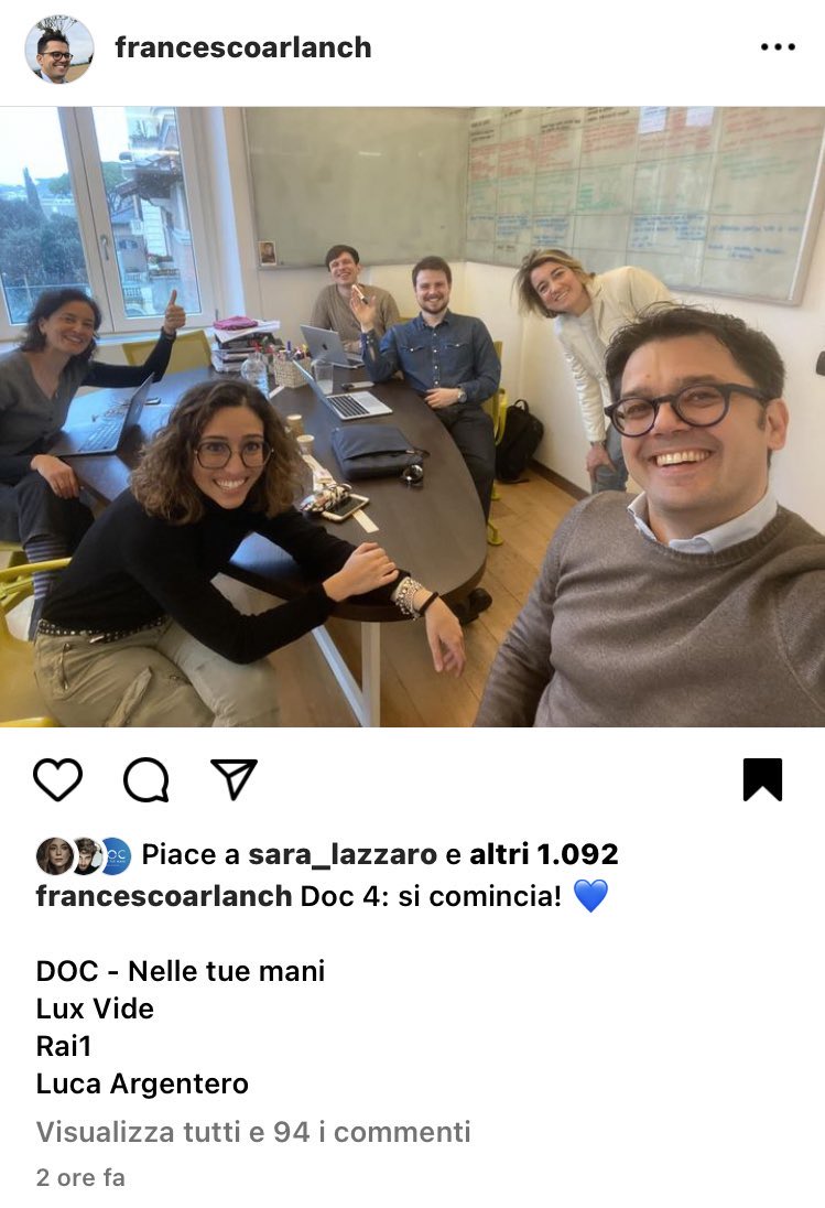 Non stiamo sognando… la squadra degli sceneggiatori è al lavoro su #DOC4!!! 🤩🙏🏻💙