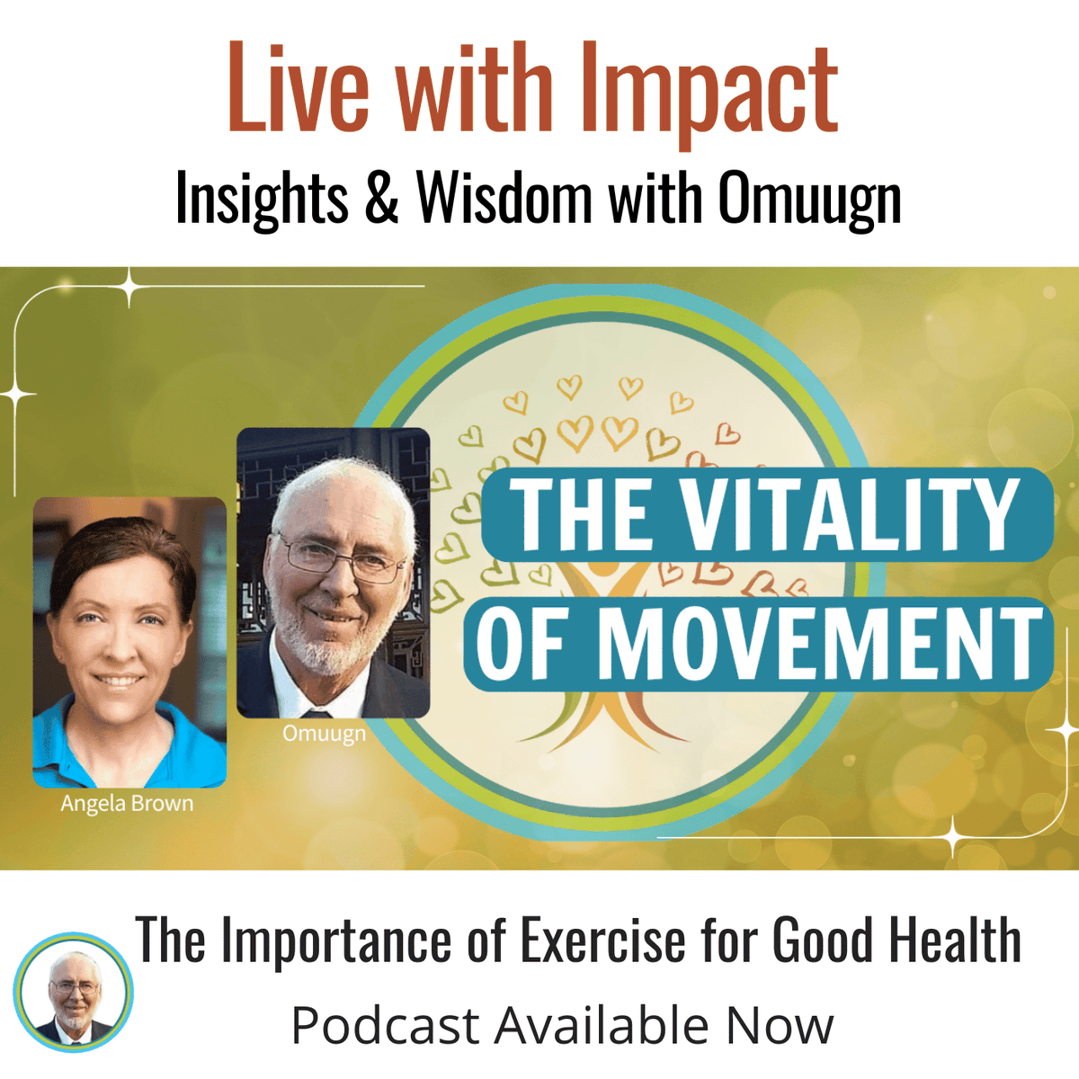 LivewthImpact's tweet photo. Don't wait for tomorrow to start taking care of your health! In the newest #LivewthImpact podcast, Omuugn shares advice on why you should be incorporating exercise into your daily routine. Available now.  #OmuugnWisdom #ExerciseTips #StayActive https://t.co/aZZXek4tu1