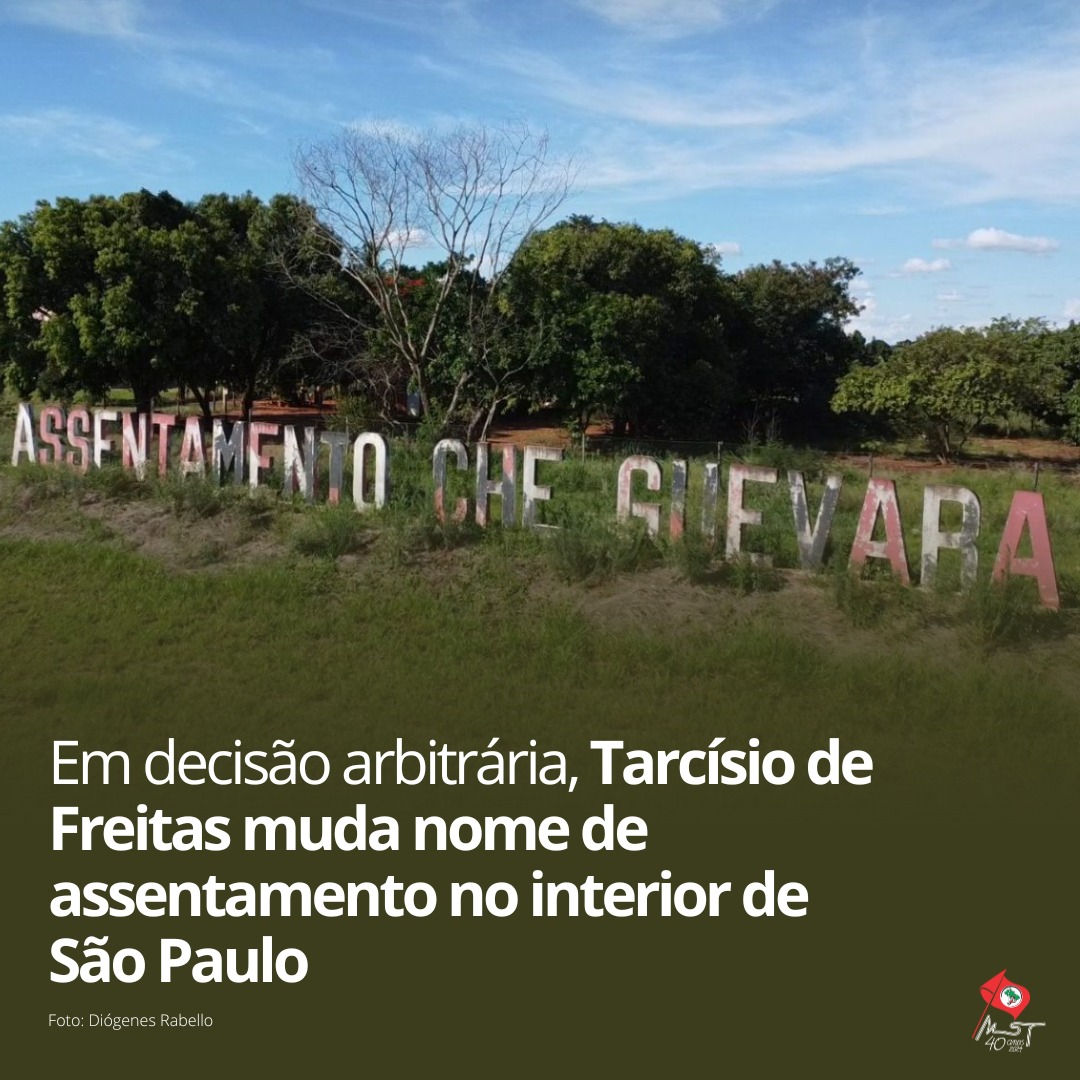 MST_Oficial's tweet photo. ‼️ O assentamento Che Guevara é fruto da ocupação de terras no Pontal do Paranapanema no início da década de 1990

📲 Fique por dentro das reações da comunidade e de como essa medida impacta a memória local:  https://t.co/1Tim2PKNxi

#PontalDoParanapanema #MSTemSP https://t.co/mIGzr2c5av
