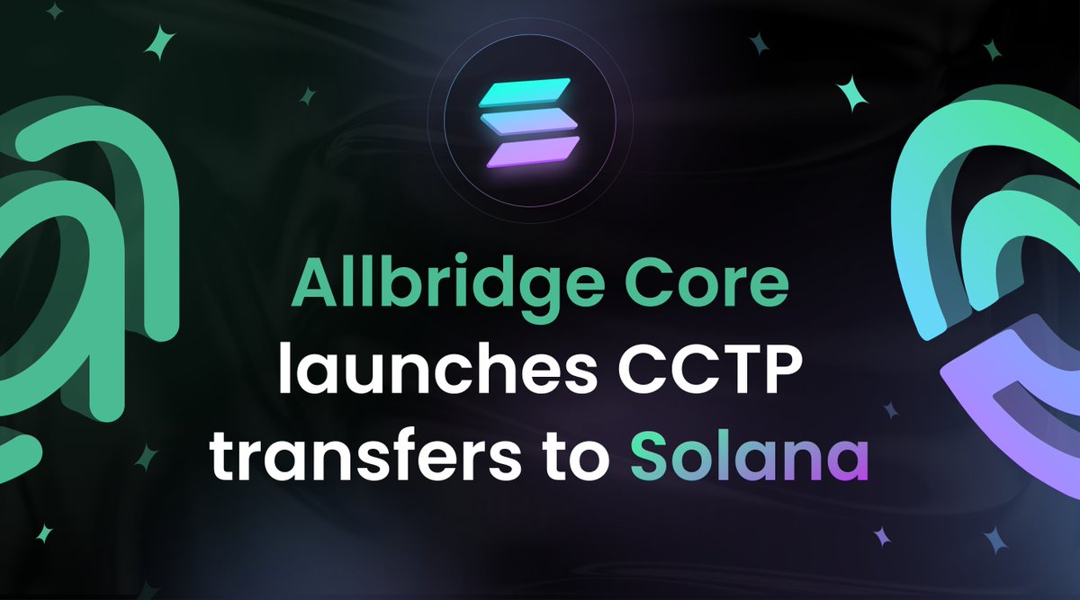 🔥 We are thrilled to participate in the launch of #CCTP on @Solana and support it from day 1!

🌟 This integration adds a new route for zero-slippage USDC swaps. 

🌉 Explore the #Solana ecosystem with core.allbridge.io!

<a href="/circle/">Circle</a>