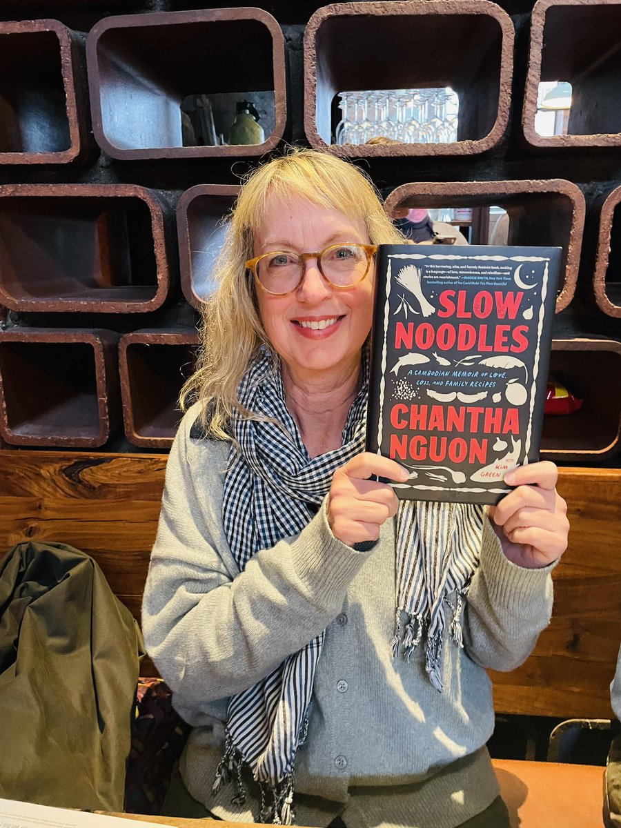 I got to celebrate @aviatrixkim and the publication of her incredible new book, SLOW NOODLES, written with Chantha Nguon. Kirkus calls it “a remarkable and important piece of work…that mixes horror and hope, disaster and good food, creating a poignant, fascinating read.”