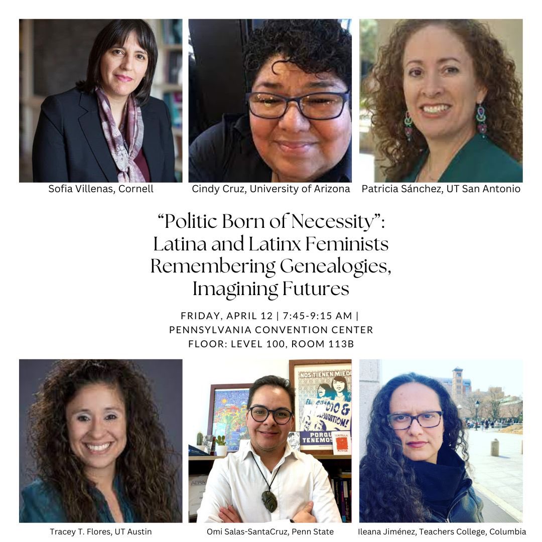 If you wake up early on Friday 7:45 am, come talk with us. @AERA_EdResearch @cruzzer33 @PSANCHEZPHD @traceyhabla @feministteacher @SofiaVillenas & yours truly.