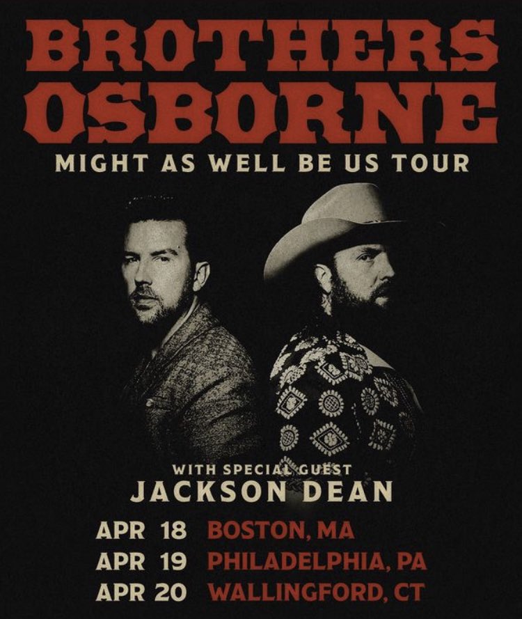 See you soon up north with @brothersosborne… Get your tickets now at jacksondeanmusic.com/tour