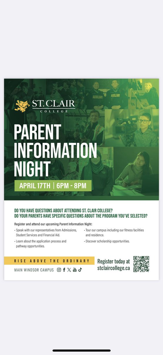 PARENT INFO NIGHT @stclairCAE April 17th 6-8pm. Program questions and selection!