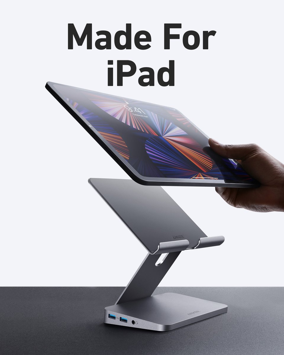 8-in-1 Tablet Stand😼 ✅4K HDMI port ✅2 USB-A data ports ✅3.5 mm AUX port ✅microSD / SD card slots ✅Pass-Through Charging: Use a 45W–100W 👉ankerfast.club/4fSdFI