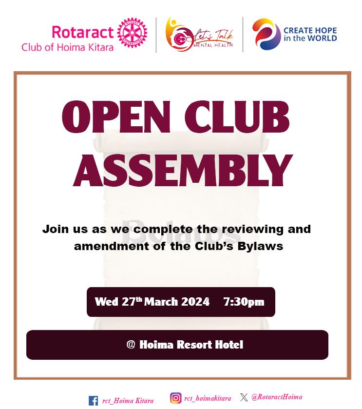 Closed club assembly
#letstalkmentalhealth
#rotary