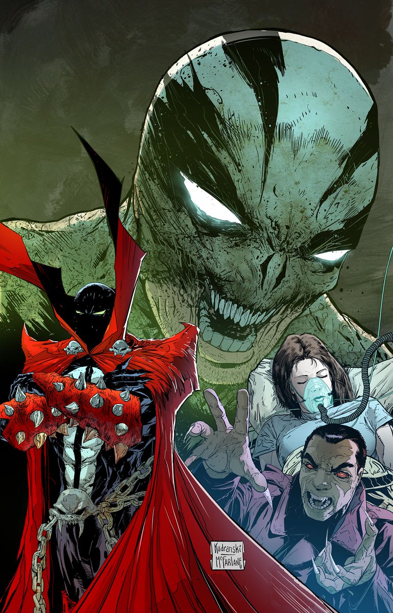 From sketch to final cover. The cover of Spawn #248. Art by @Todd_McFarlane and @SzymonKudranski #Spawn
