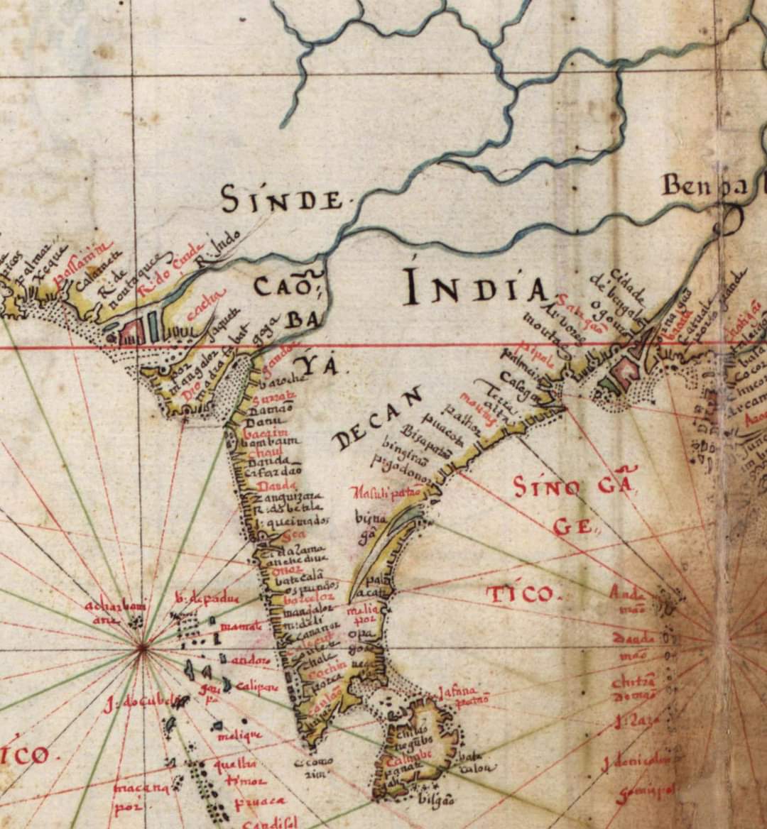 (RE)IMAGINED COMMUNITIES Amazingly important map of South Asia showing Sindh (Pakistan), Bengal (Bangladesh) as distinct geographical territories than India and Deccan (Republic of India). Detail of India, from a 1630 Portuguese map of Asia, #BangladeshIndependenceDay 🇧🇩