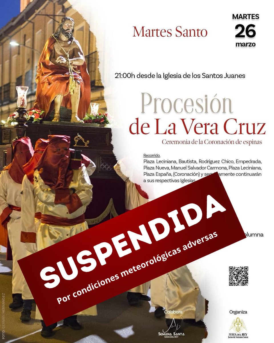 🚨‼️Nota Informativa‼️🚨: 𝐒𝐮𝐬𝐩𝐞𝐧𝐬𝐢𝐨́𝐧 𝐝𝐞 𝐥𝐚 𝐏𝐫𝐨𝐜𝐞𝐬𝐢𝐨́𝐧 𝐝𝐞 𝐋𝐚 𝐕𝐞𝐫𝐚 𝐂𝐫𝐮𝐳 𝐞𝐧 𝐍𝐚𝐯𝐚 𝐝𝐞𝐥 𝐑𝐞𝐲