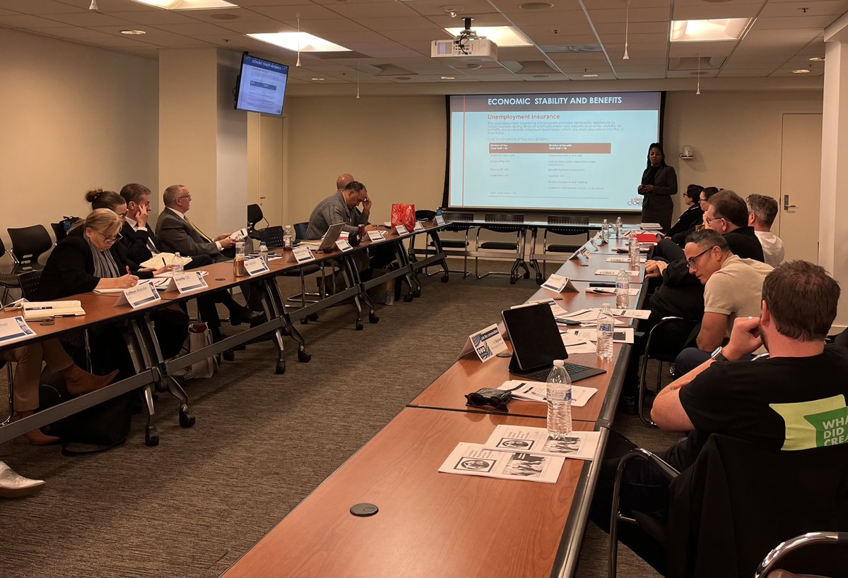 Monnikka Madison, Senior Deputy Director of the DC Department of Employment Services, shares American unemployment insurance practices with our Australian delegation.