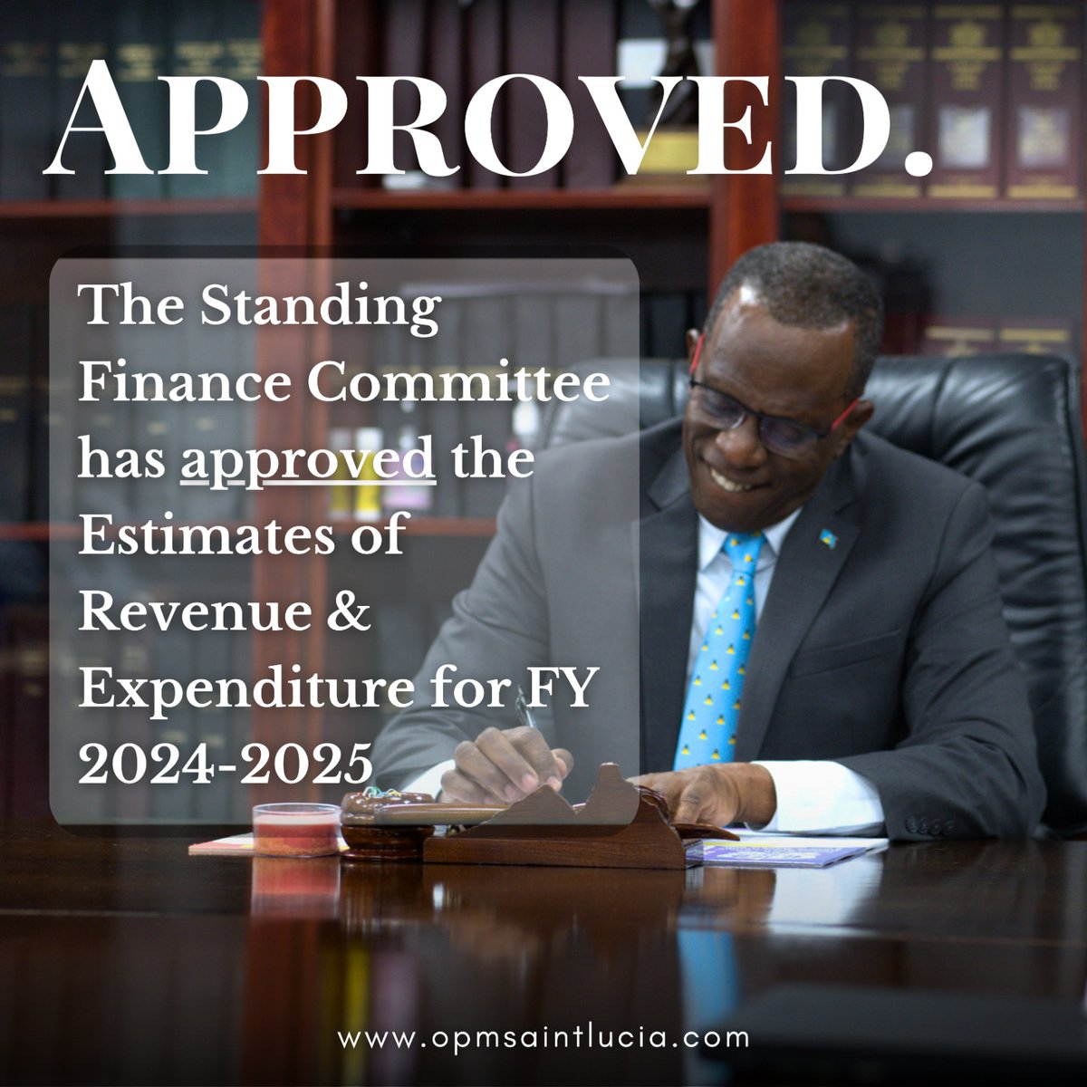 Prime Minister <a href="/PhilipJPierreLC/">Philip J. Pierre</a>, presented the Estimates of Revenue and Expenditure for the financial year 2024/25 to the Standing Finance Committee (SFC) during a closed session in the Parliament on March 26, 2024.