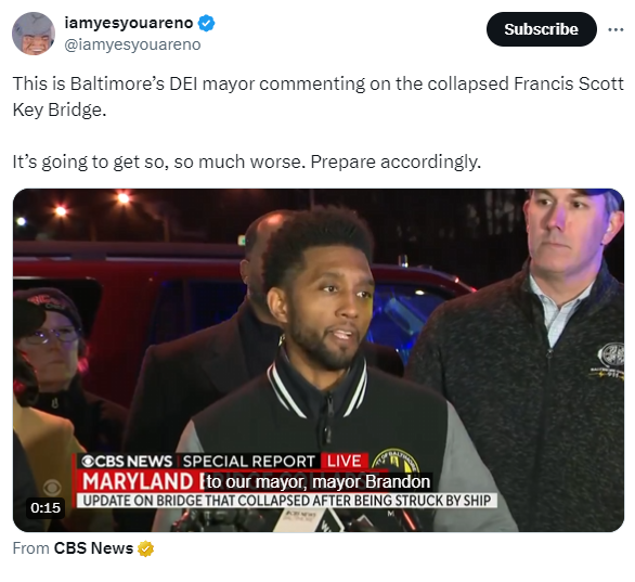 RightWingCope's tweet photo. just say the n word dawg wtf does "DEI mayor" mean https://t.co/zrQovrbWfy