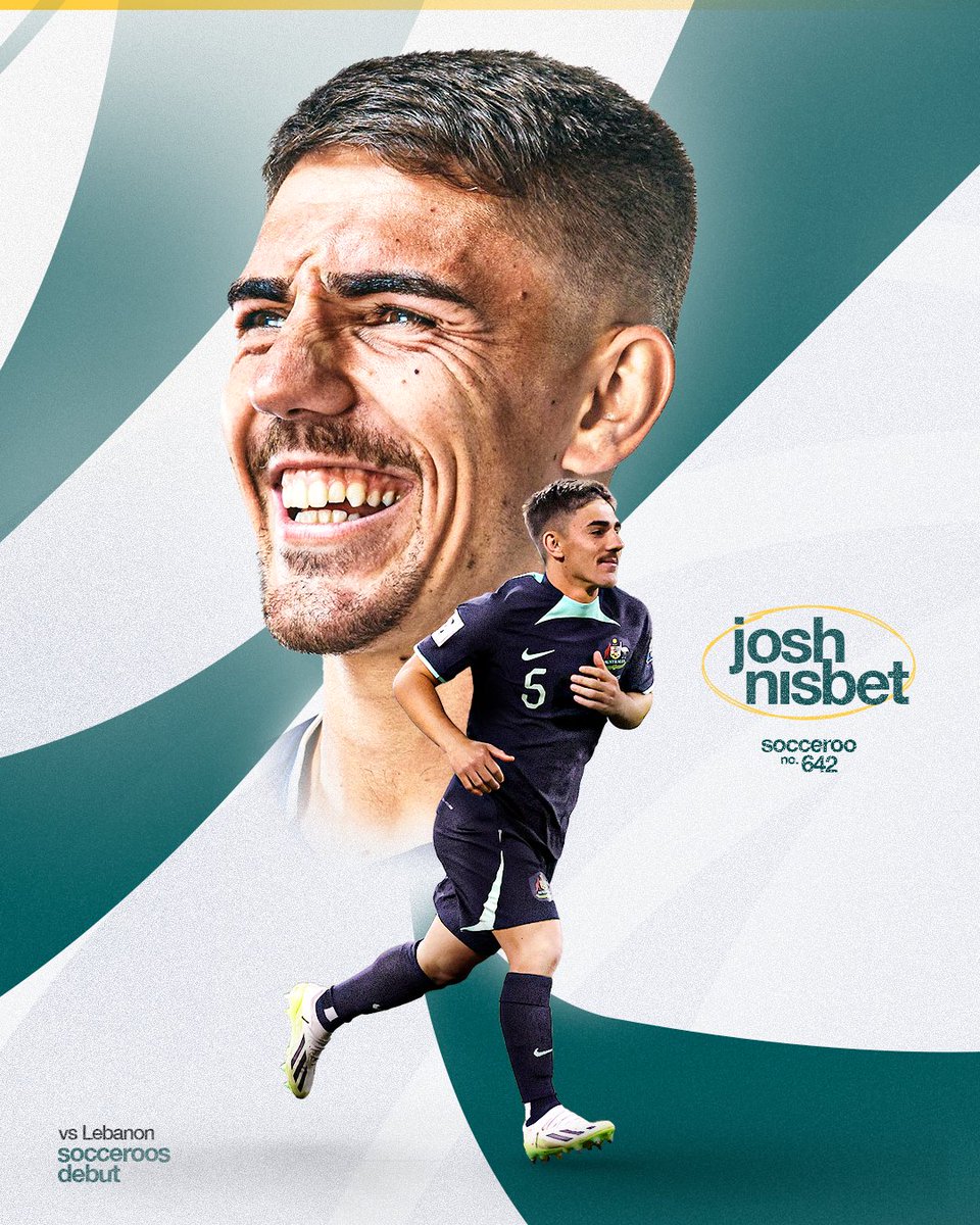 CCMariners's tweet photo. Josh Nisbet, Socceroo no. 642! 🇦🇺

Congratulations on making your Socceroos debut, Nizzy! So well deserved! 💛💙

#CCMFC #BeOurMate https://t.co/CfA3F2MeHr