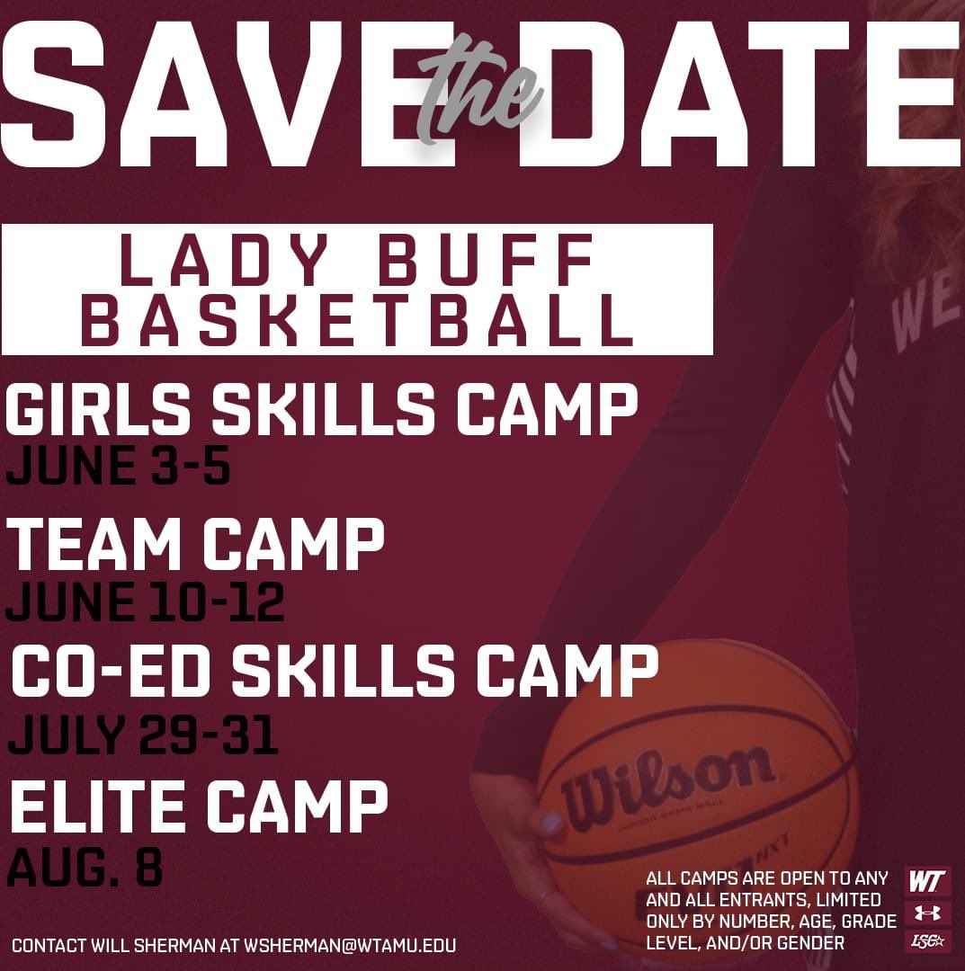 MARK YOUR CALENDARS!!!! Camp season will be here shortly. #BuffNation | #LoveServeCare | #Camps