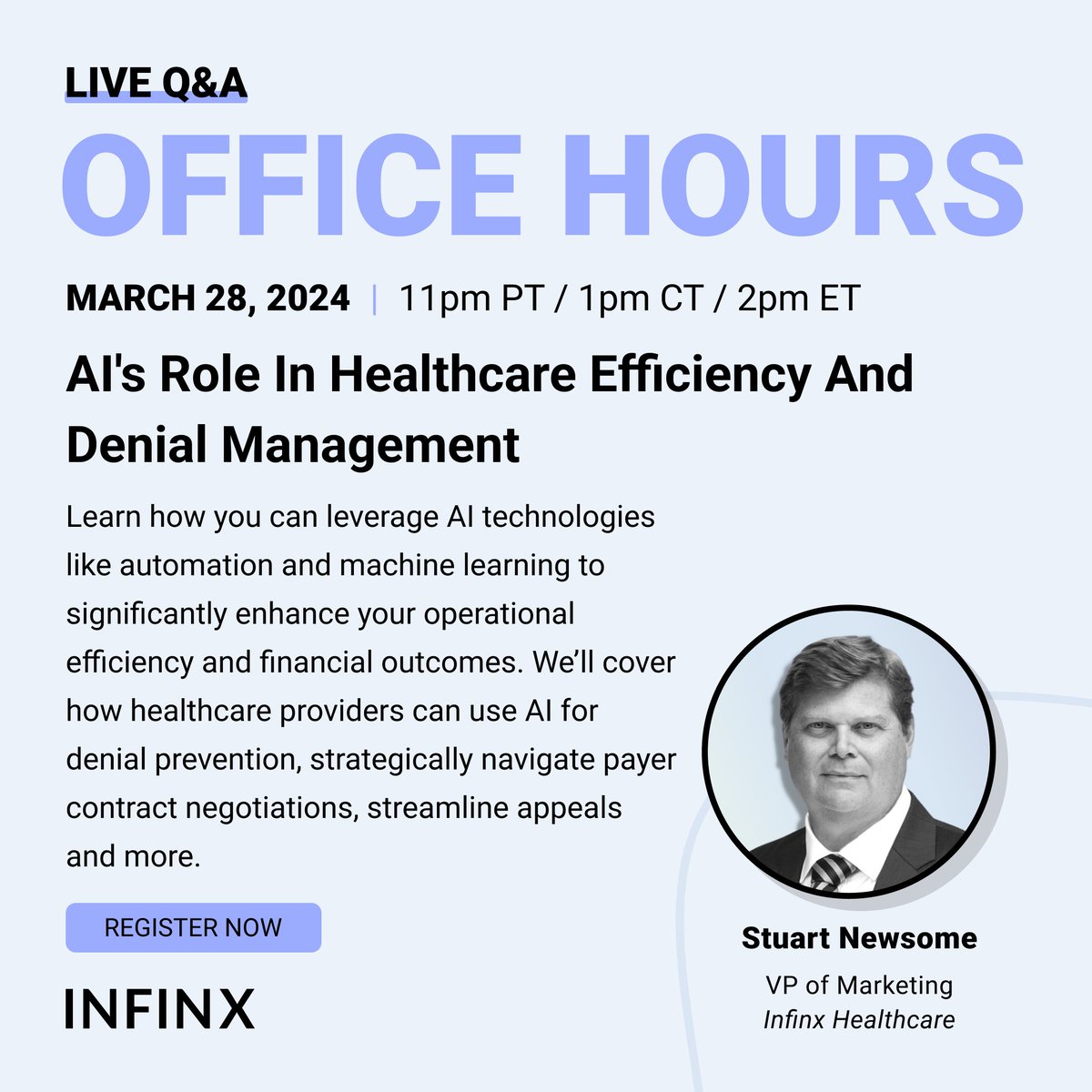 Join Stuart Newsome as he recaps the high-level takeaways & insights from the HIMSS Annual Conference & Alabama HFMA Denials Bootcamp on how AI is used in healthcare efficiency & denials management. hubs.li/Q02qPWxF0 #HealthcareTech #DenialsManagement #AI #MachineLearning