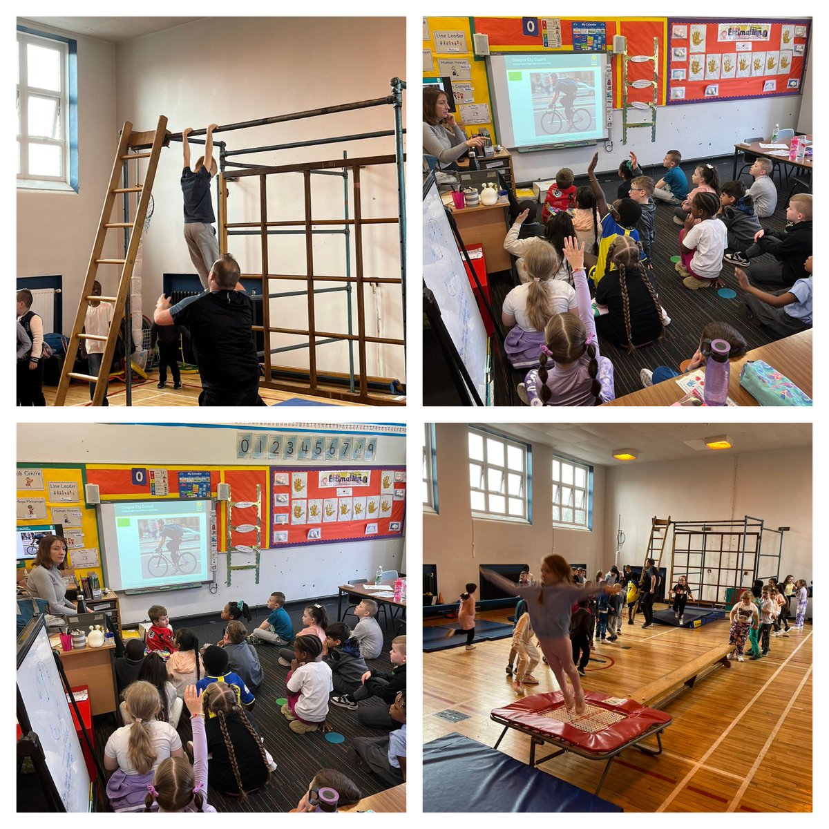 Day 2 of Health Week saw more @DT_Glasgow workshops, @mrcassidy12 led gymnastics sessions with all classes, staff from Asda and Panku taught P4 and P5 how to make sushi and classes received road safety workshops #GCCRoadSafety