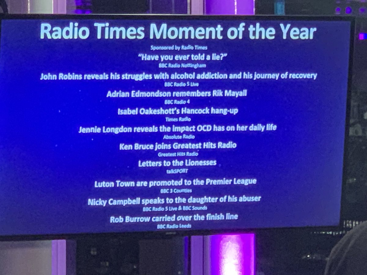 And @BBCNottingham nominated AGAIN- and in the only category in the #UKARIAS which is voted on by the public - the Radio Times Moment of the Year. Voting opens tomorrow. Come on people of Nottingham you know what to do! #LoveBBCLocalRadio