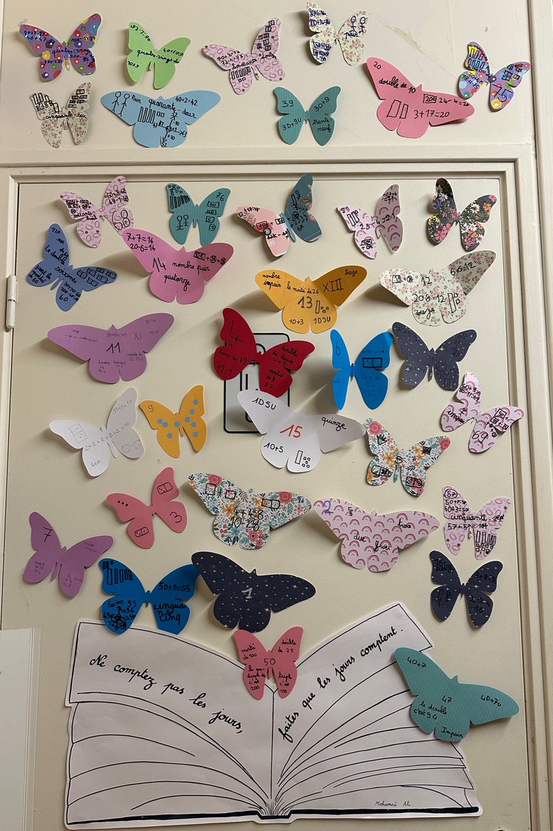 #Maths Le 100e jour approche… Forte agitation en classe de CP… la collection de papillons est bientôt complète. @EditionsHatier @HatierAquitaine @Hatier_GrandEst @HatierNordOuest @HatierRegionSud @Hatier_Ouest