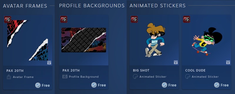 📢UPDATE:⬇️ Get 👤'Avatar Frames'👤, 🖼️'Profile Background'🖼️ & 😻'2x Animated Stickers'😻 for free at Steam during Steam PAX East 2024. Link:⬇️ store.steampowered.com/points/shop/ap…