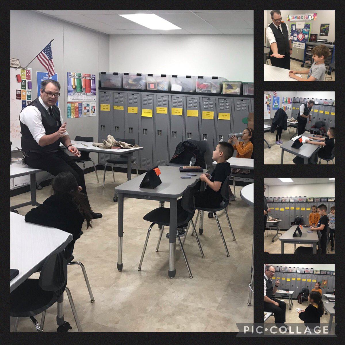 SusanRestuccia's tweet photo. Thanks to @wbaffle for giving my 3rd graders tips @HomesteadES on how to improve our Discovery unit magic tricks and how magic is science done differently! @LISD_GT https://t.co/U2fHz5kS5L