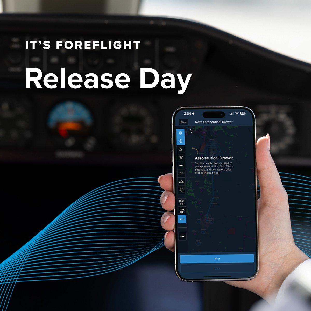 It’s #ForeFlight release day! 🎉 ForeFlight 16.3 includes an Aeronautical Map Drawer, Basic Navlog Template, Power Lines on the Basemap, and more. 🔗 Click here to learn more about March’s new features: bit.ly/3Txevfr