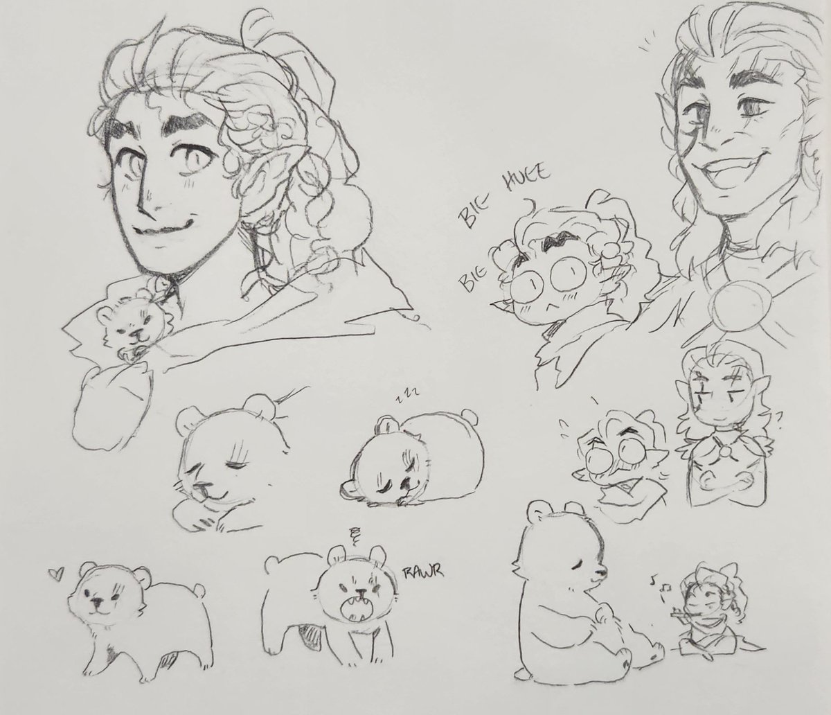 Lunch doodles! Lotan and a bunch of lil Halsin bears