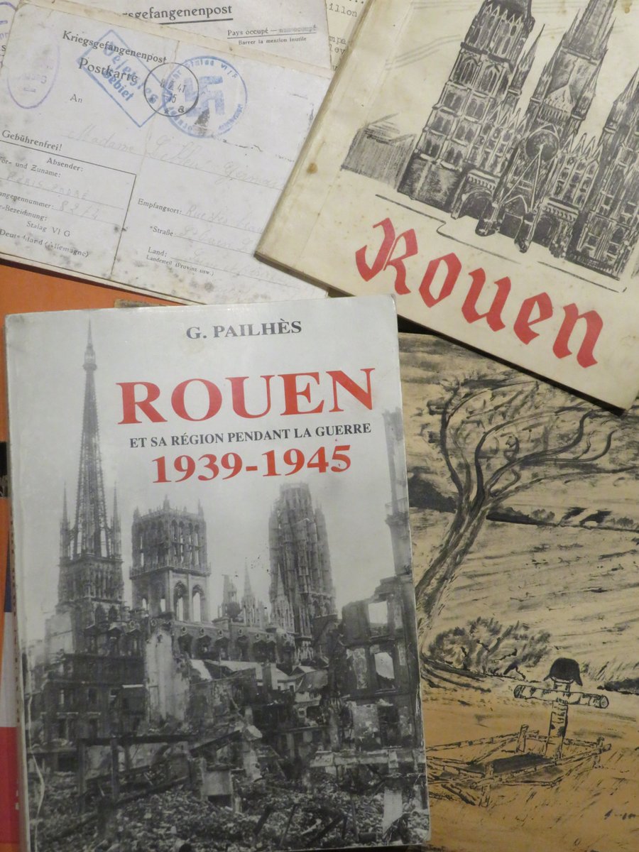 Notchtorne's tweet image. J'avais trouvé un livre avec des dessins de Rouen faits par un caporal SS, probablement vendu dans une Frontbuchhandlung. Le livre de Monsieur Pailhès sur Rouen et sa région pendant la guerre 39/45 confirme mes doutes. C'est un superbe livre à lire.
