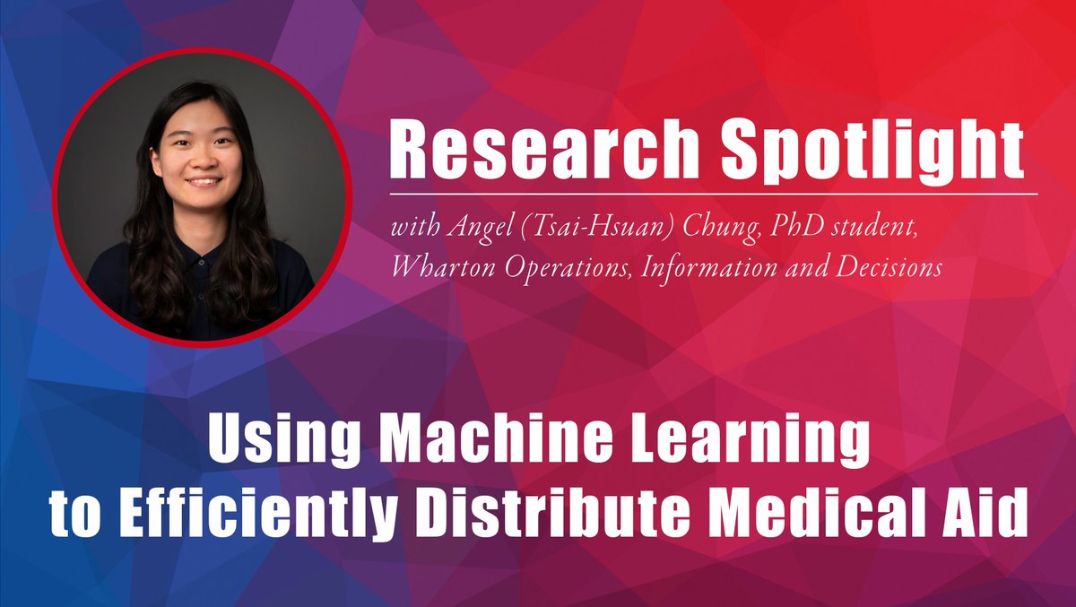 Learn how @Wharton PhD student, @AngelTHChung, leveraged machine learning to help the government of Sierra Leone distribute limited medical aid to the communities who need it most, as we continue to highlight Wharton Women in Analytics. whr.tn/43ChQhO