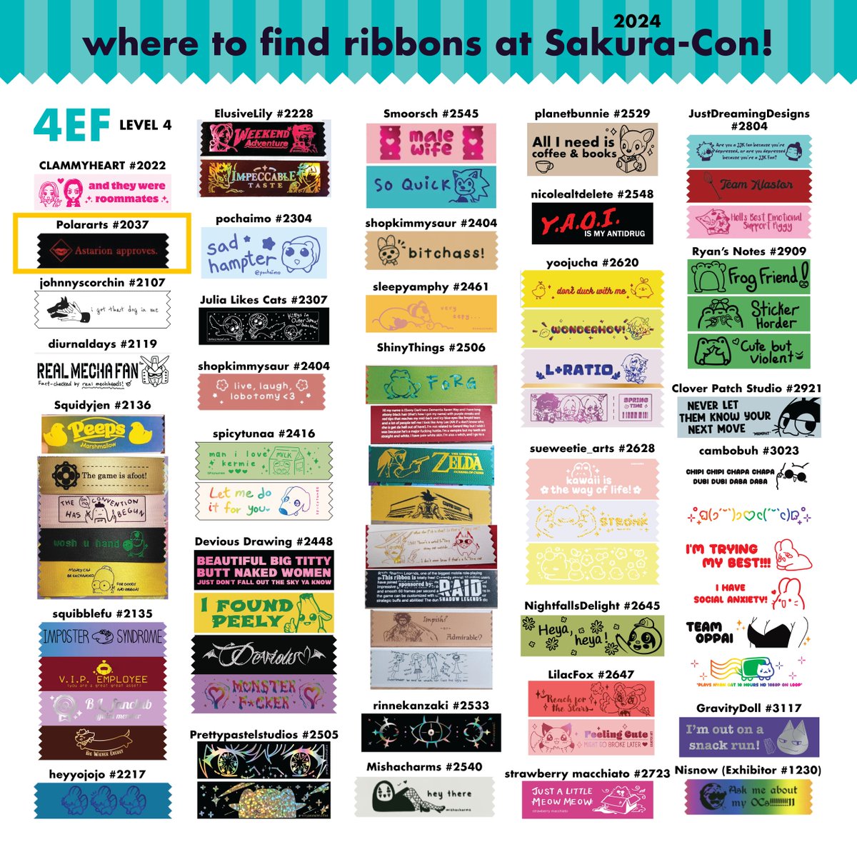 I'll be at #sakuracon2024 this weekend. Arch building, 4th Floor, Table 2037. Get your 'Astarion Approves' ribbon from me With bg3 purchase of $15 or more Or just $2! While supplies last.