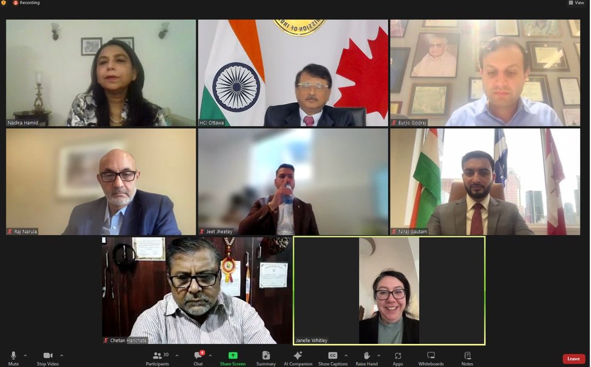 High Commissioner Sanjay Kumar Verma made special remarks at an India-Canada Agribusiness Virtual Seminar, organised by <a href="/icbc_org/">ICBC</a> (Indo Canadian Business Chamber) supported by <a href="/HCI_Ottawa/">India in Canada</a> on 26 March 2024.  Nearly 30 representatives from major Indian and Canadian public and