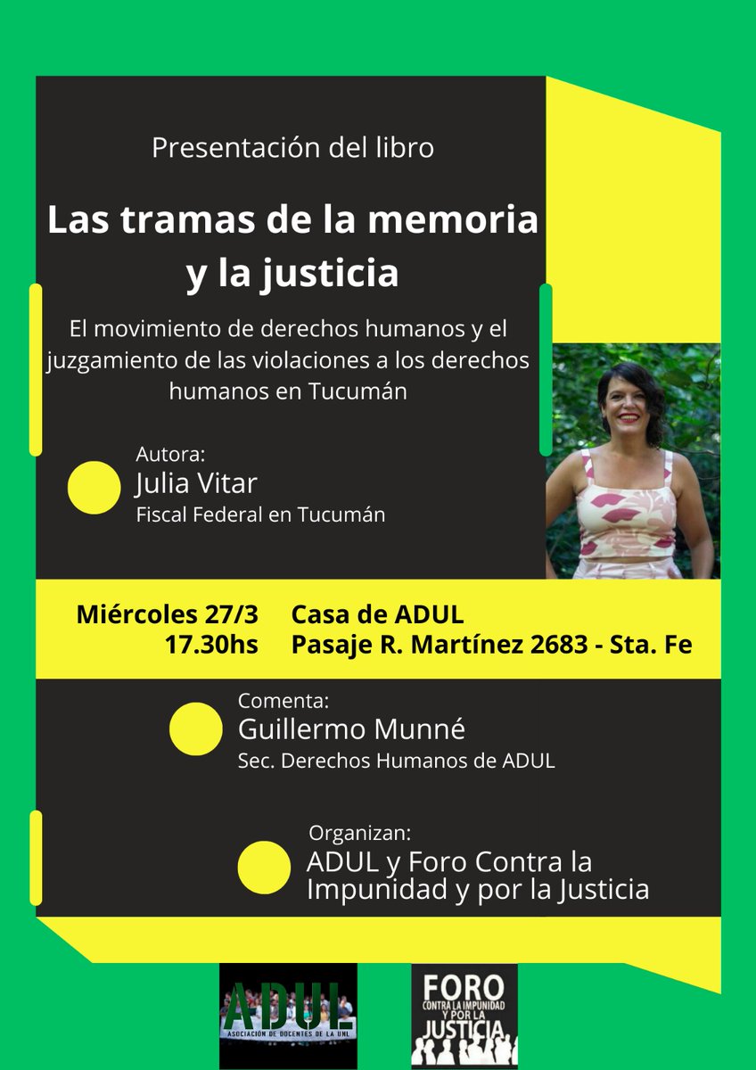 Yo yendo a Santa Fe a presentar mí libro, me tomo ahí un trabajito de desarrollar que paso con el caso Viola y la causa del Operativo Independencia (Aunque me pusieron Fiscal, cosa que no soy ni seré, quedan invitados a ir o leer Las Tramas...)