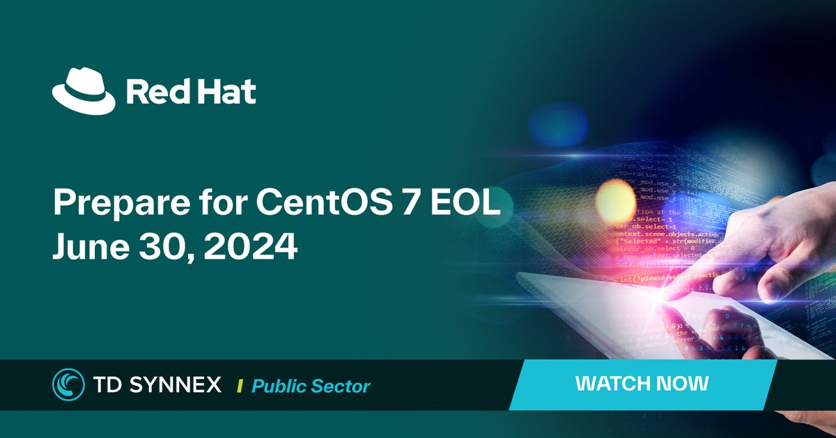 TD_SYNNEX_PS's tweet image. June 30, 2024, marks the end of an era. #Secure your systems by transitioning to @RedHat #EnterpriseLinux. Watch this 5-minute demo to learn about the path from #CentOSLinux to #RHEL. bit.ly/4aaXkrl
