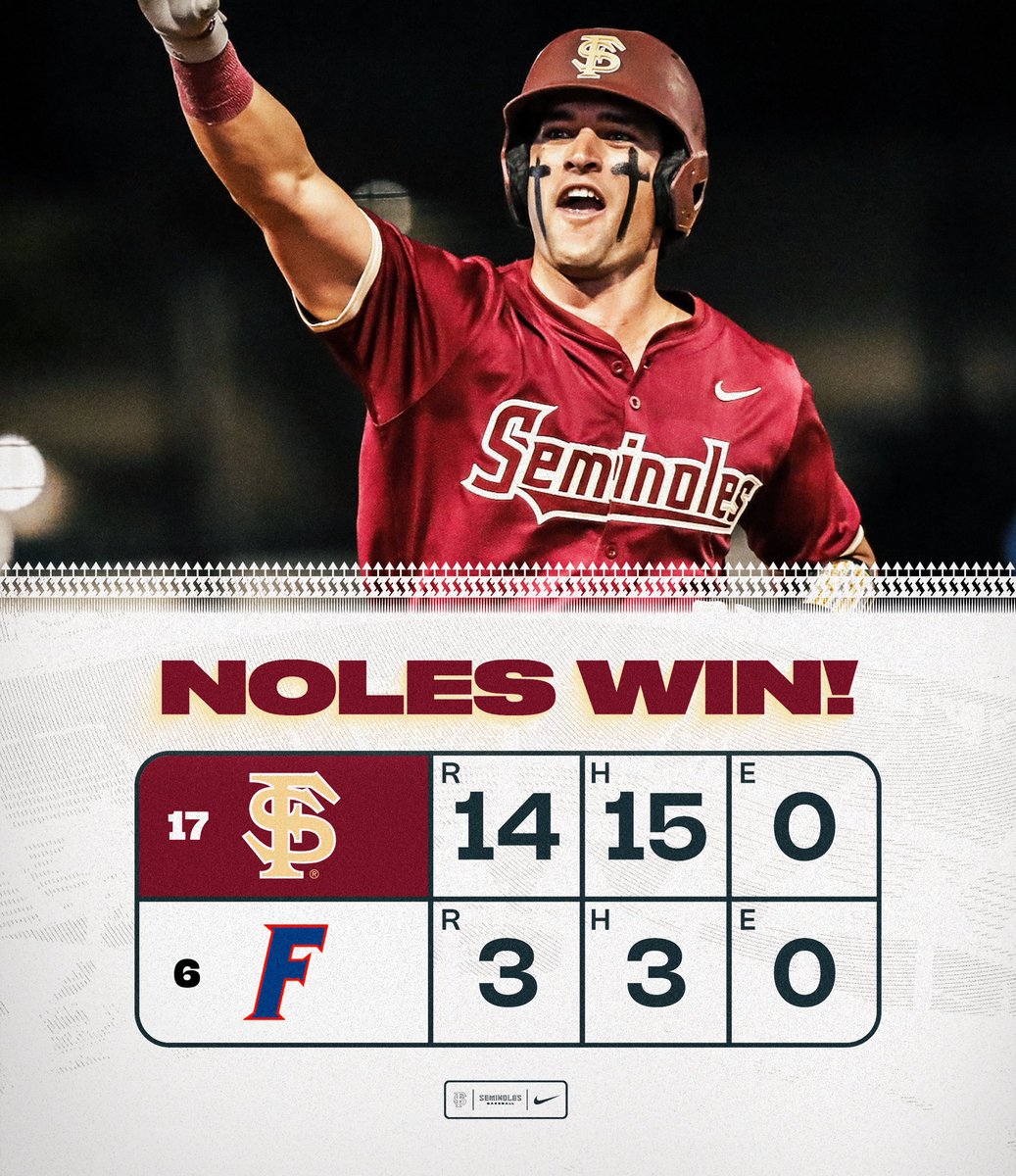FSUBaseball's tweet photo. SUNSHINE SHOWDOWN SERIES ✅ https://t.co/OYmFUEc5Lo