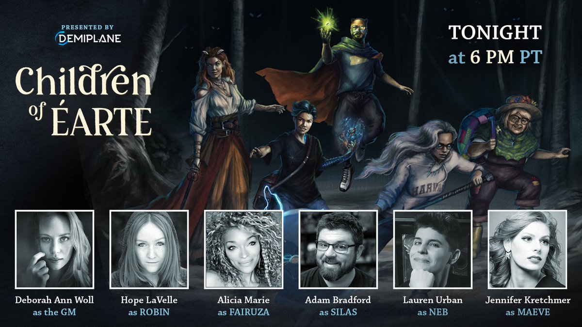 We're live and the cast is in chat with the FINAL episode of #ChildrenOfÉarte.

Come join us for this last watch party at twitch.tv/demiplanerpg