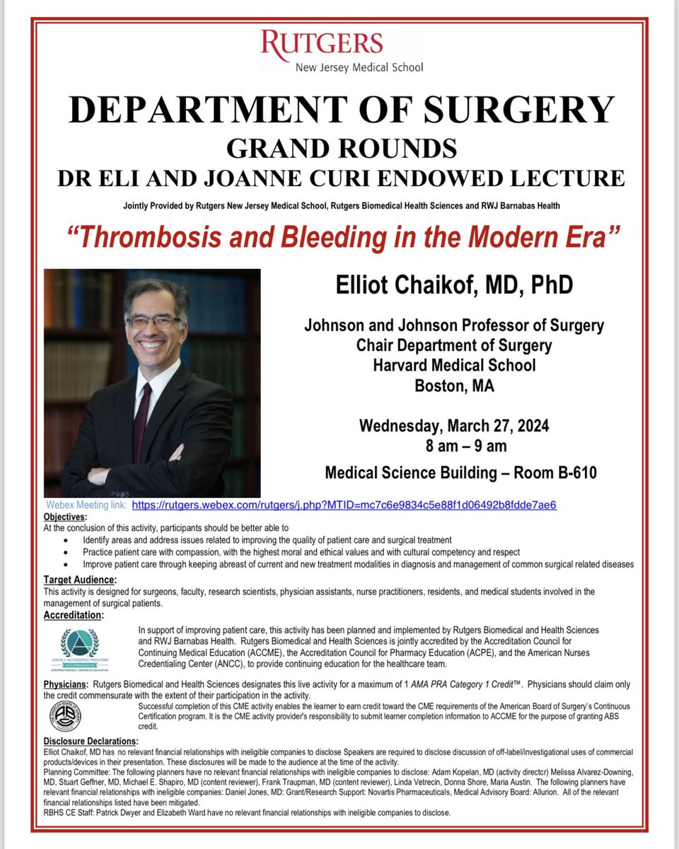 Looking forward to an exciting day full of learning and mentorship with @echaikof @NJMSDeptSurgery @VascRutgersNJMS @Rutgers_NJMS