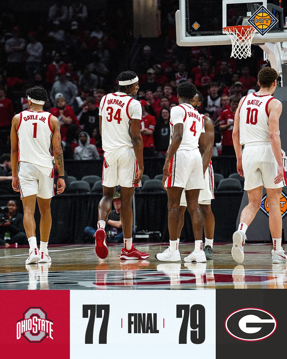 Fought to the end. 

OSU: 77
UGA: 79

Thank you for sticking with us all season long Buckeye Nation. 

#Team125 | #GoBucks