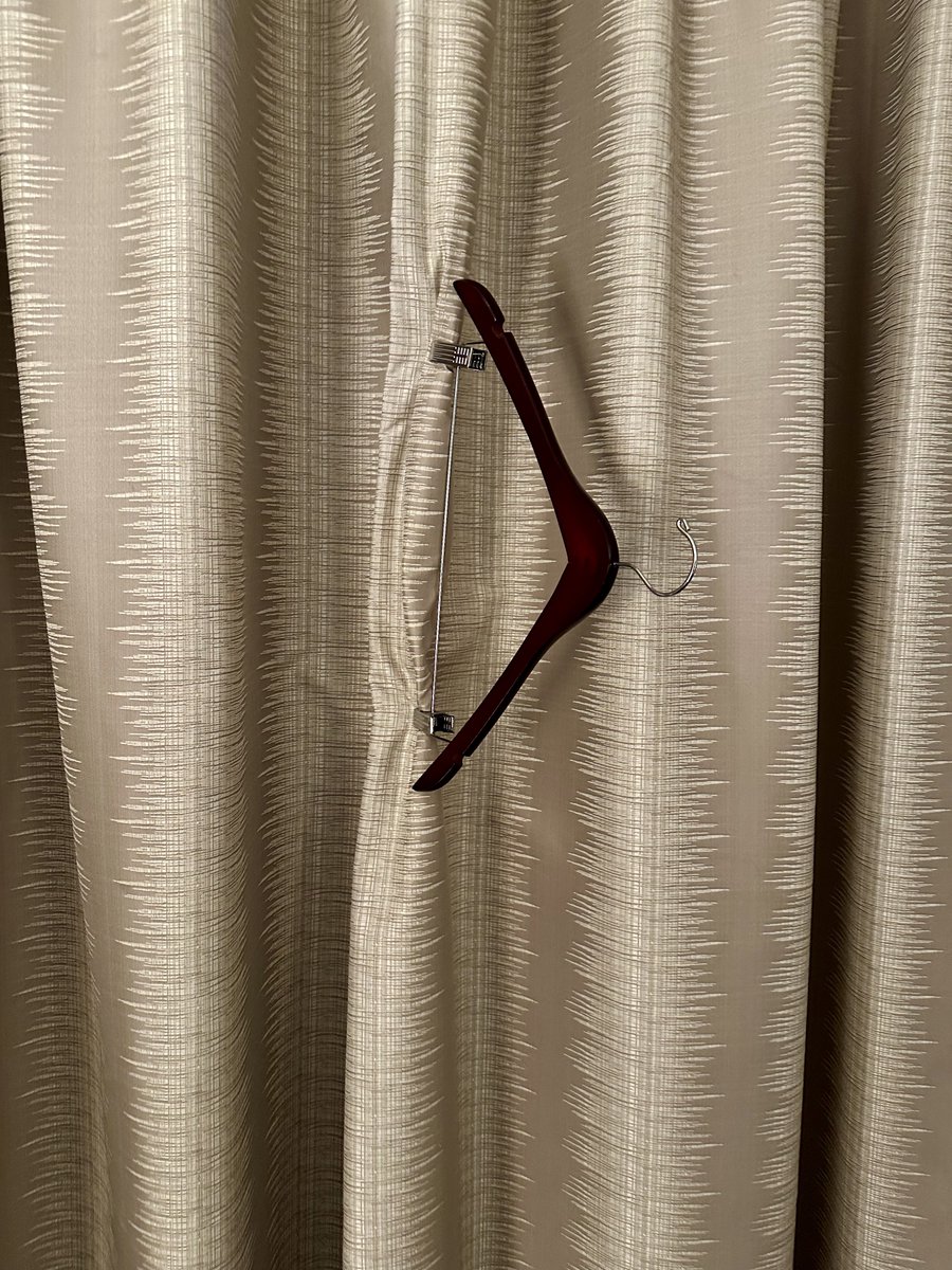 Tricks of the trade when you spend half your life in hotel rooms! There is always a way to keep the curtains closed 😉